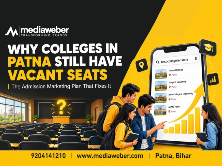 Empty lecture hall and students searching best college in Patna, showing why Bihar colleges have vacant seats