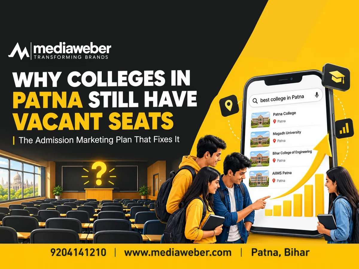 Empty lecture hall and students searching best college in Patna, showing why Bihar colleges have vacant seats