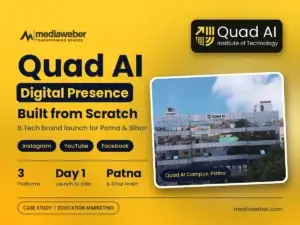 Mediaweber social media marketing case study for Quad AI, a B.Tech institution in Patna, Bihar